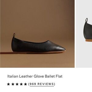 Black Leather Ballet Flat